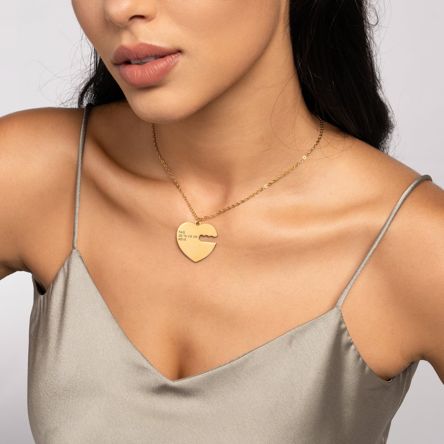 Custom Heart and Key Double Pendant