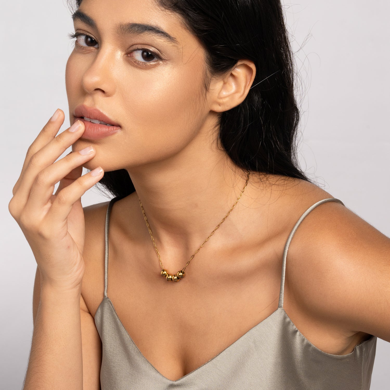 Name Pearls and Chain Necklace