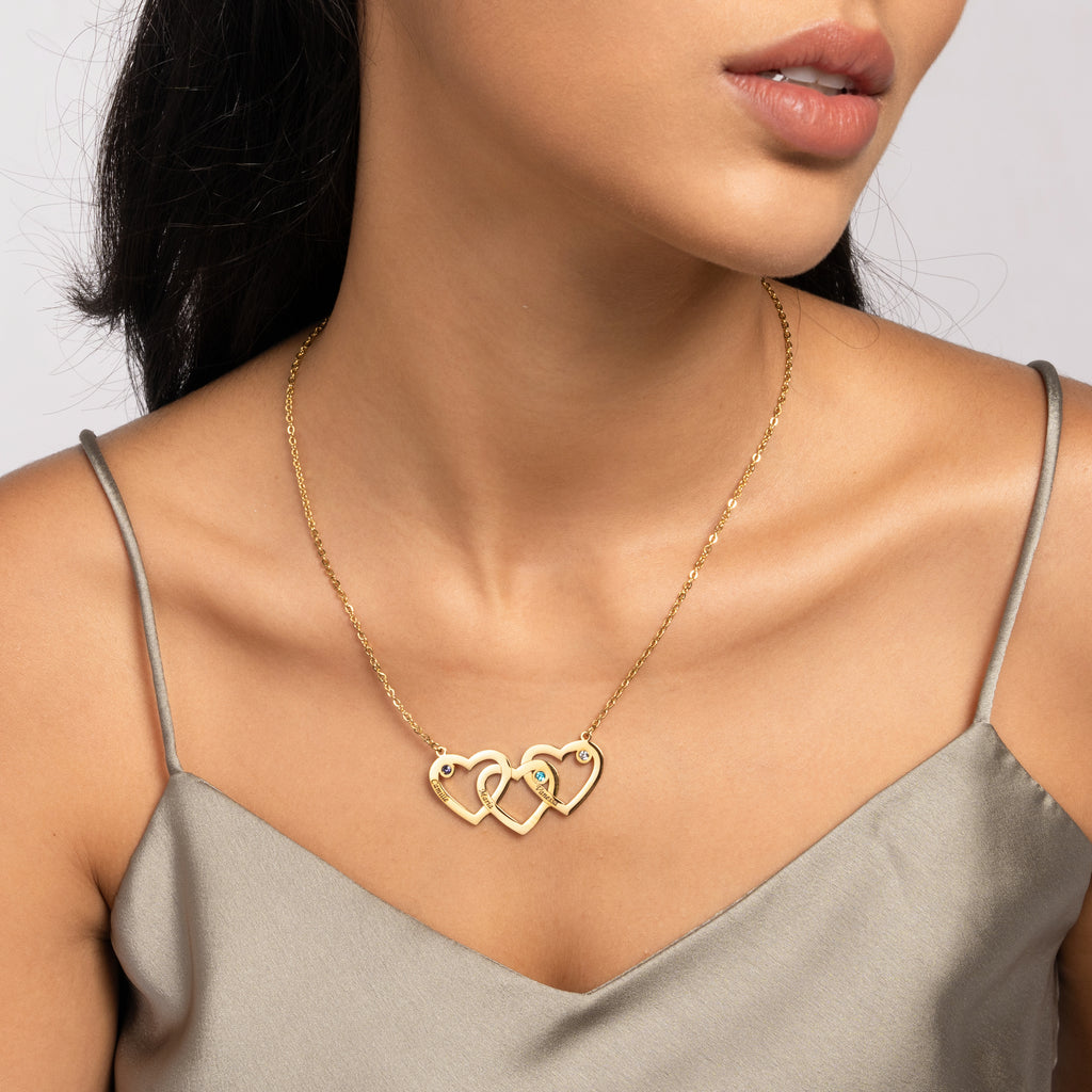 Triple Heart Horizontal Necklace