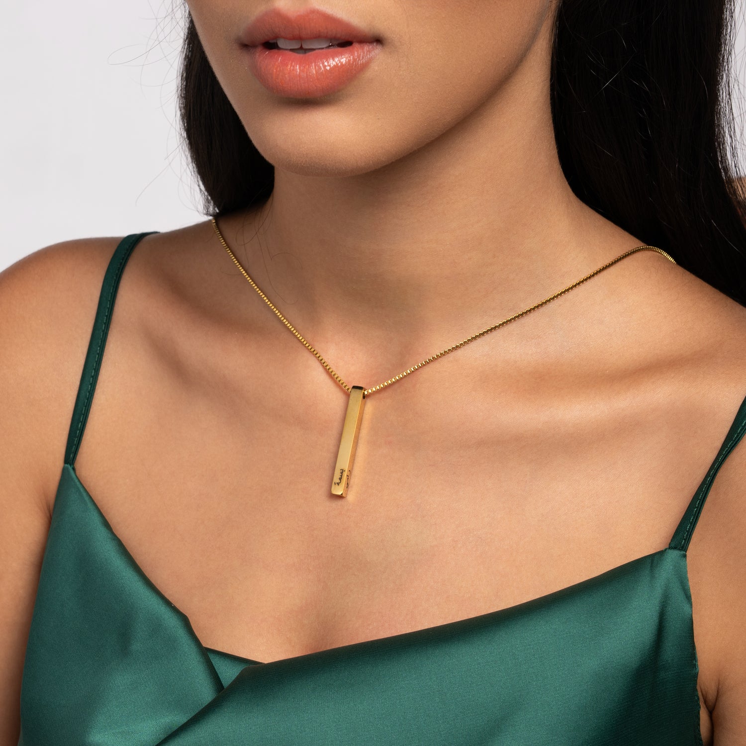 Arabic Customized 3D Bar Necklace