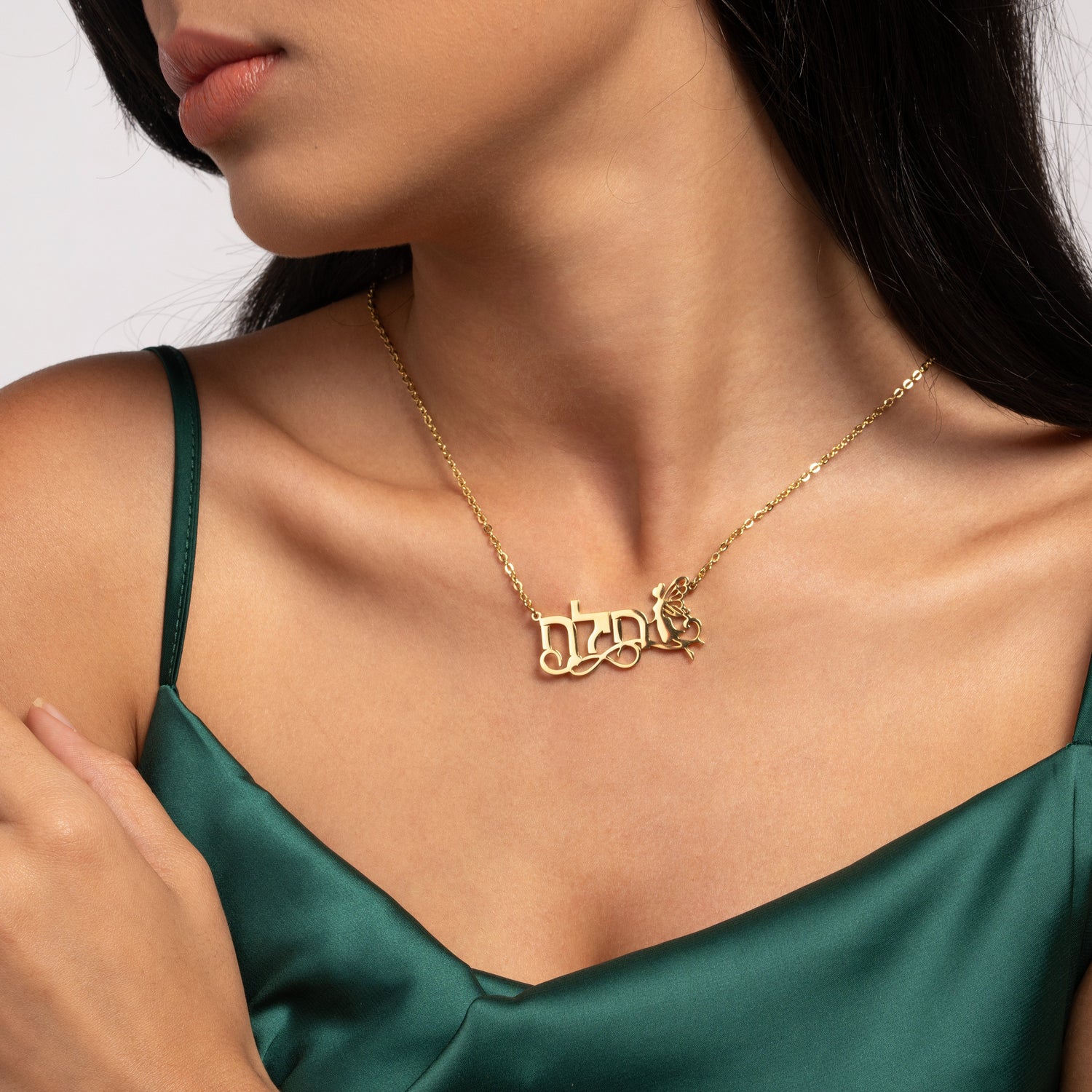 Hebrew Enchanted Fairy Name Necklace