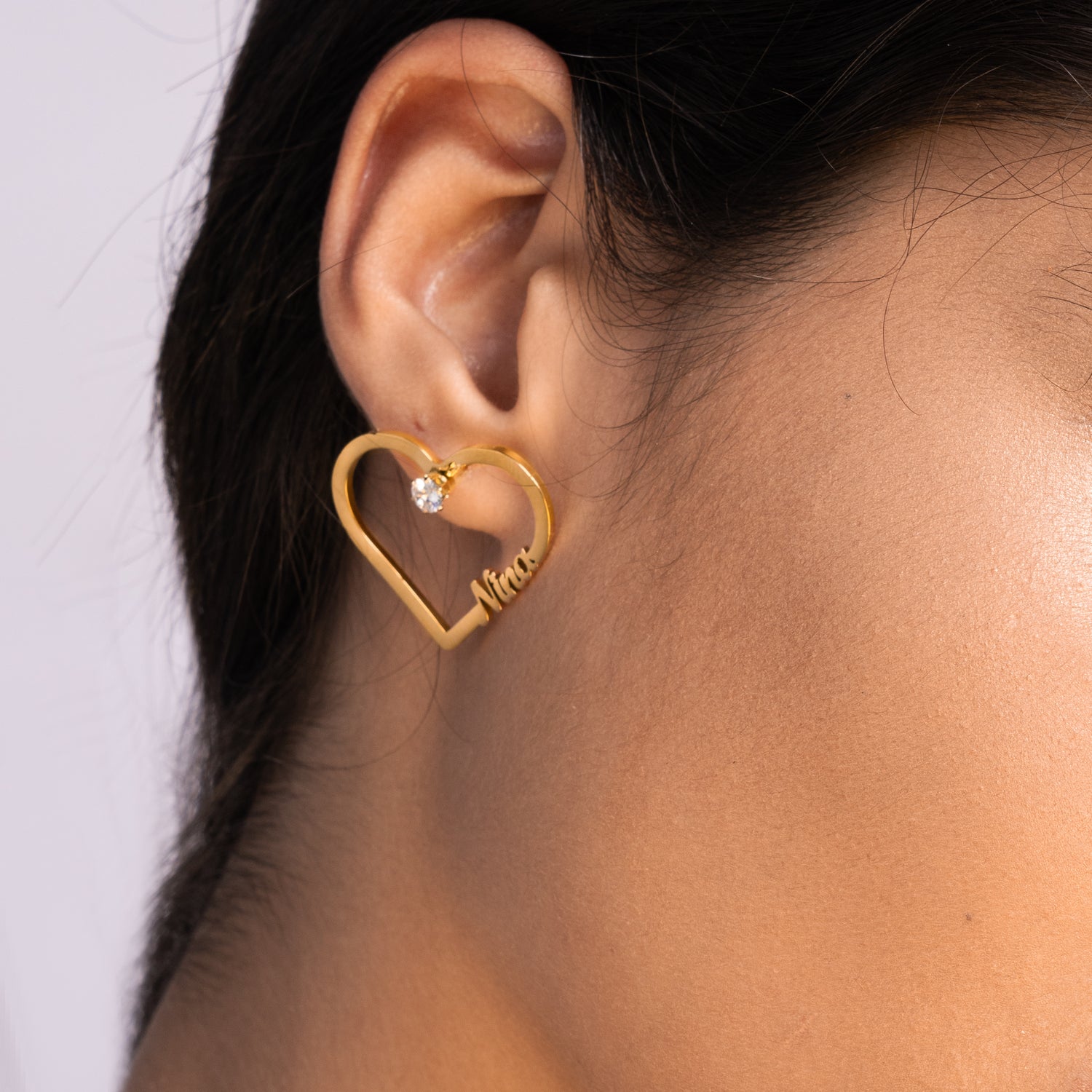 Pendientes de corazón y cristal