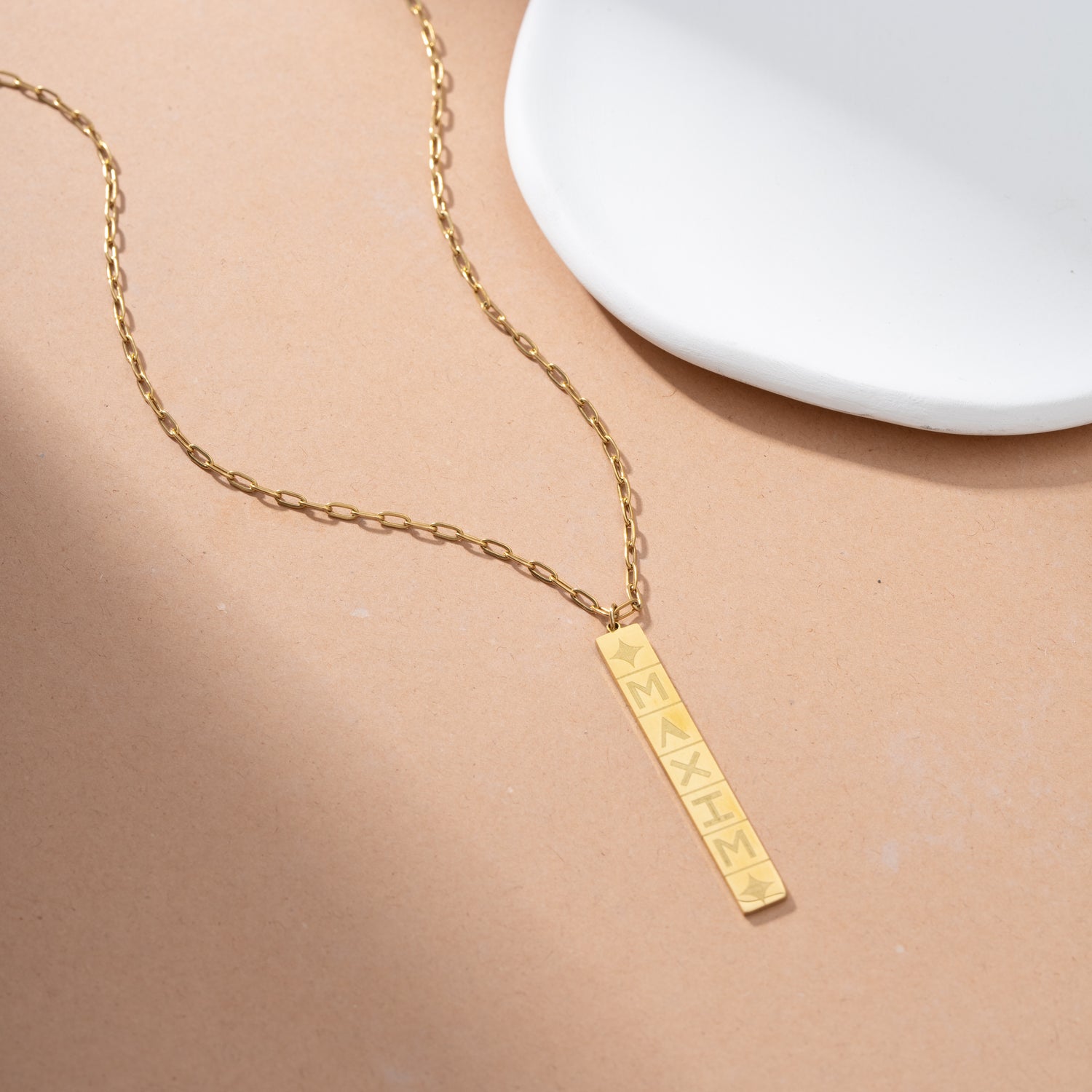 Men Domino Name Pendant