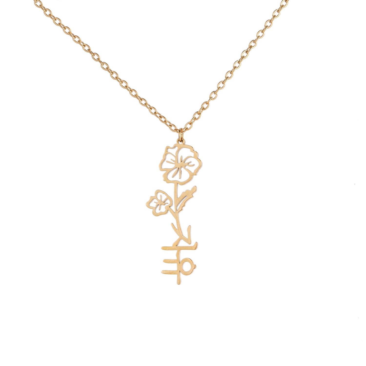 Korean Flower Name Necklace