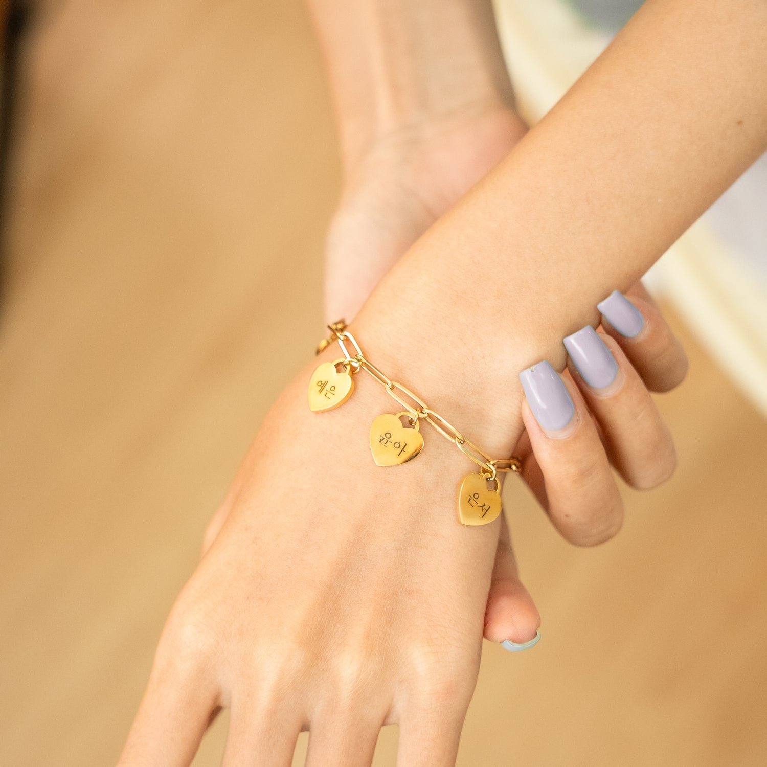 Korean Personalized Multiple Hearts Bracelet