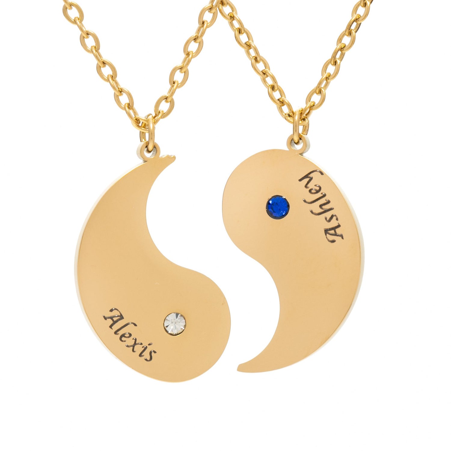 Double Yin & Yang Pendant Necklace with Birthstone