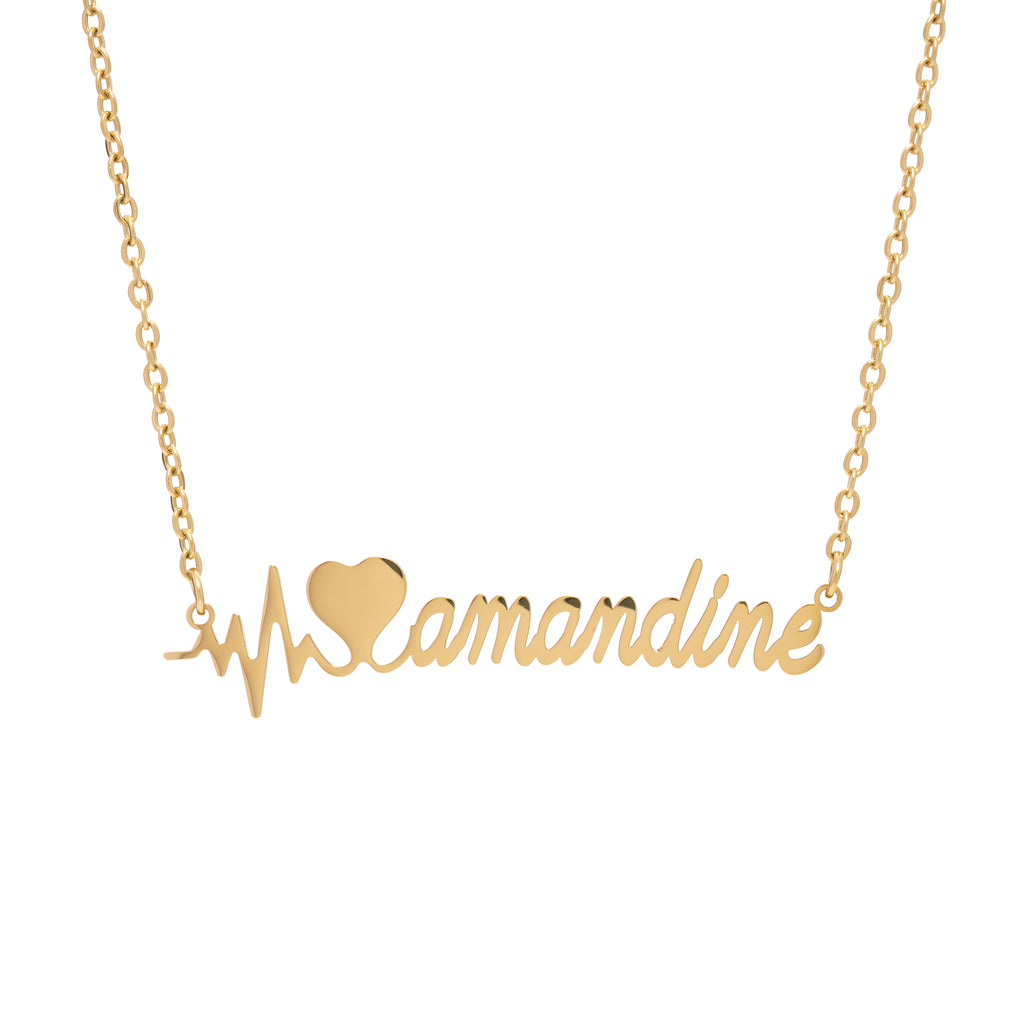 Heartbeat and Name Necklace