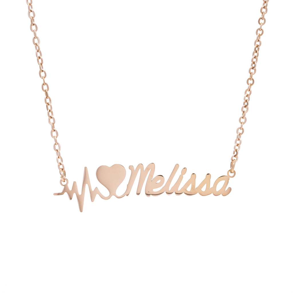 Heartbeat and Name Necklace