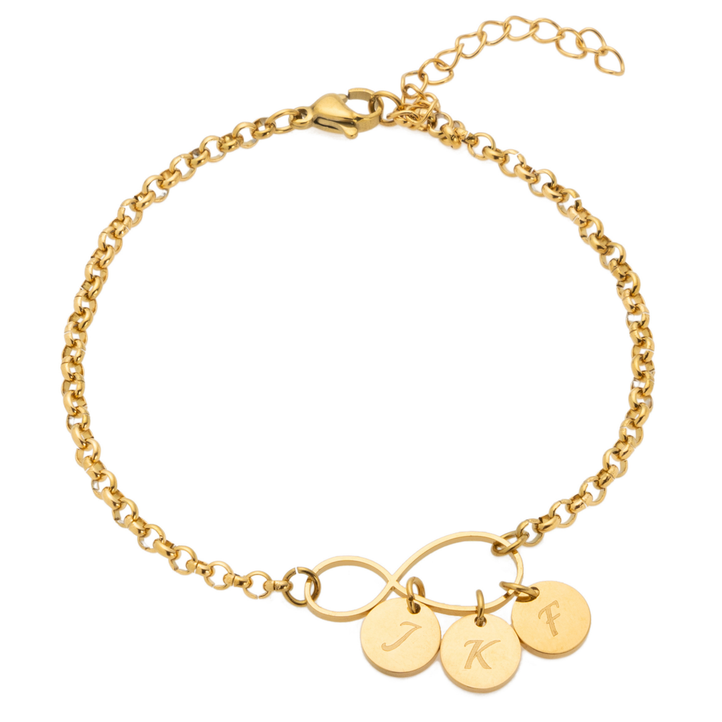 Personalized Infinity with Initial Charms Bracelet