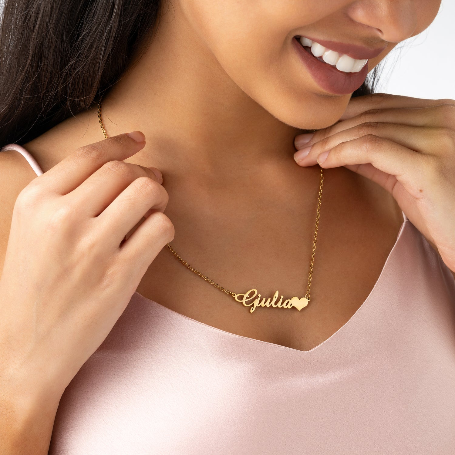 Name Necklace with Charm