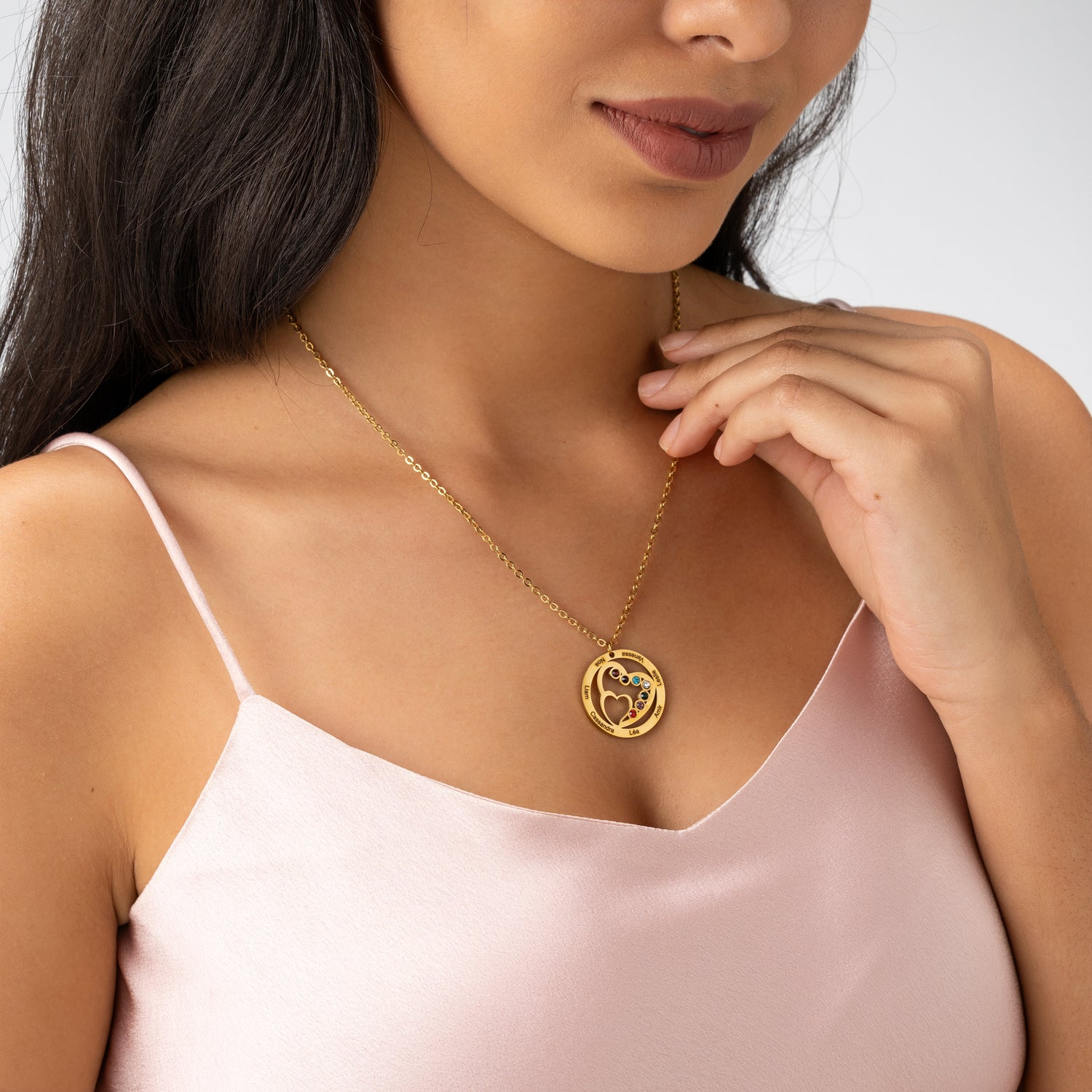 Custom Family Birthstone Necklace