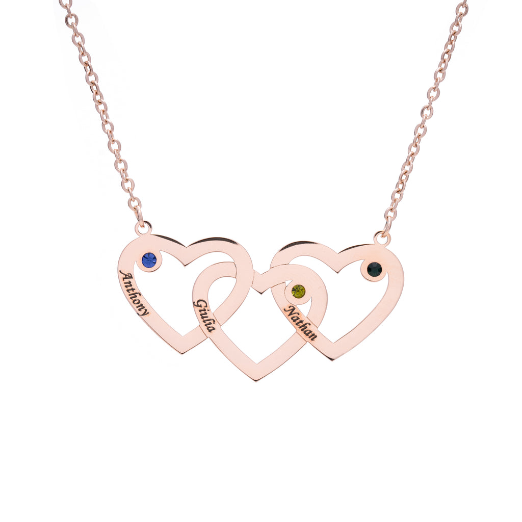 Triple Heart Horizontal Necklace