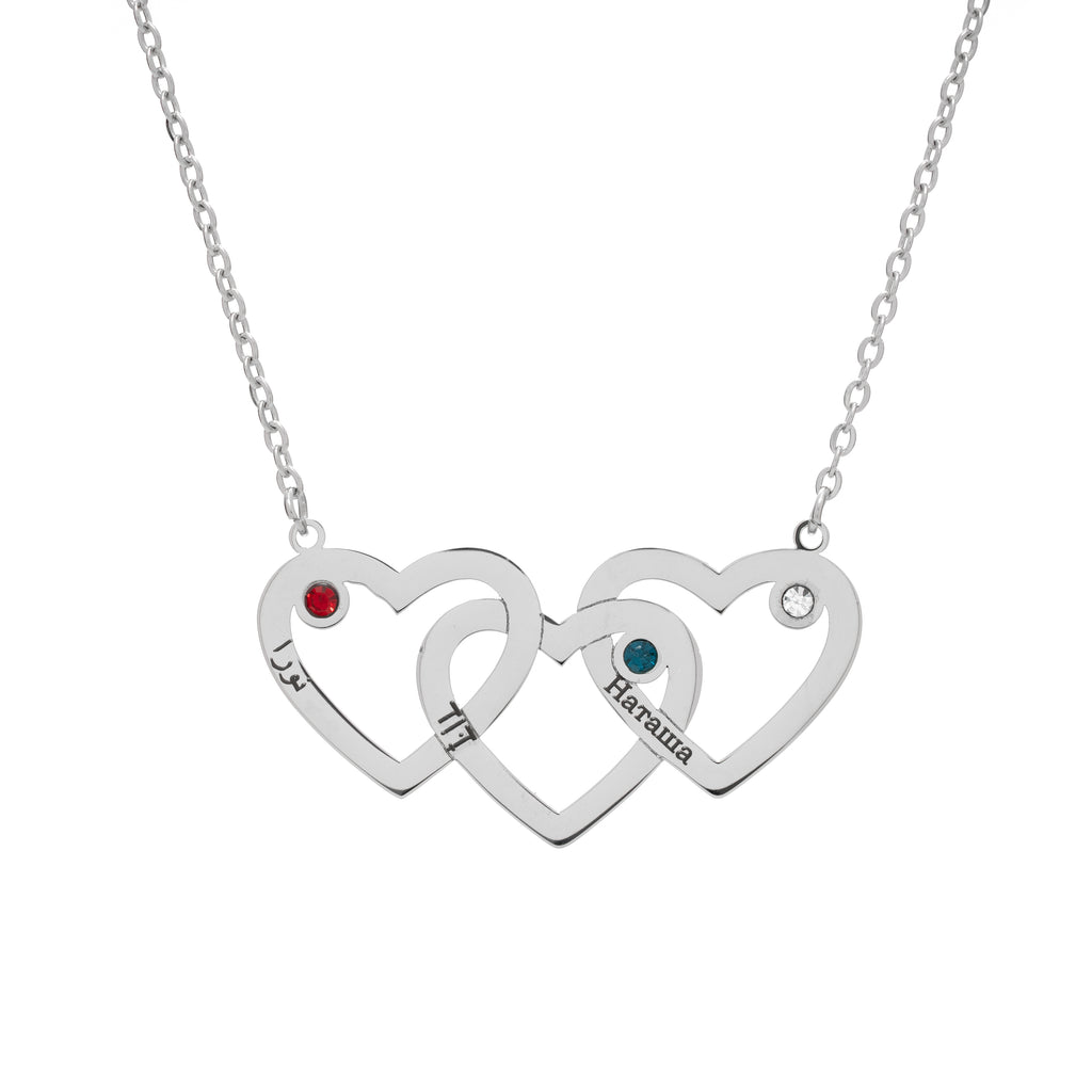 Triple Heart Horizontal Necklace