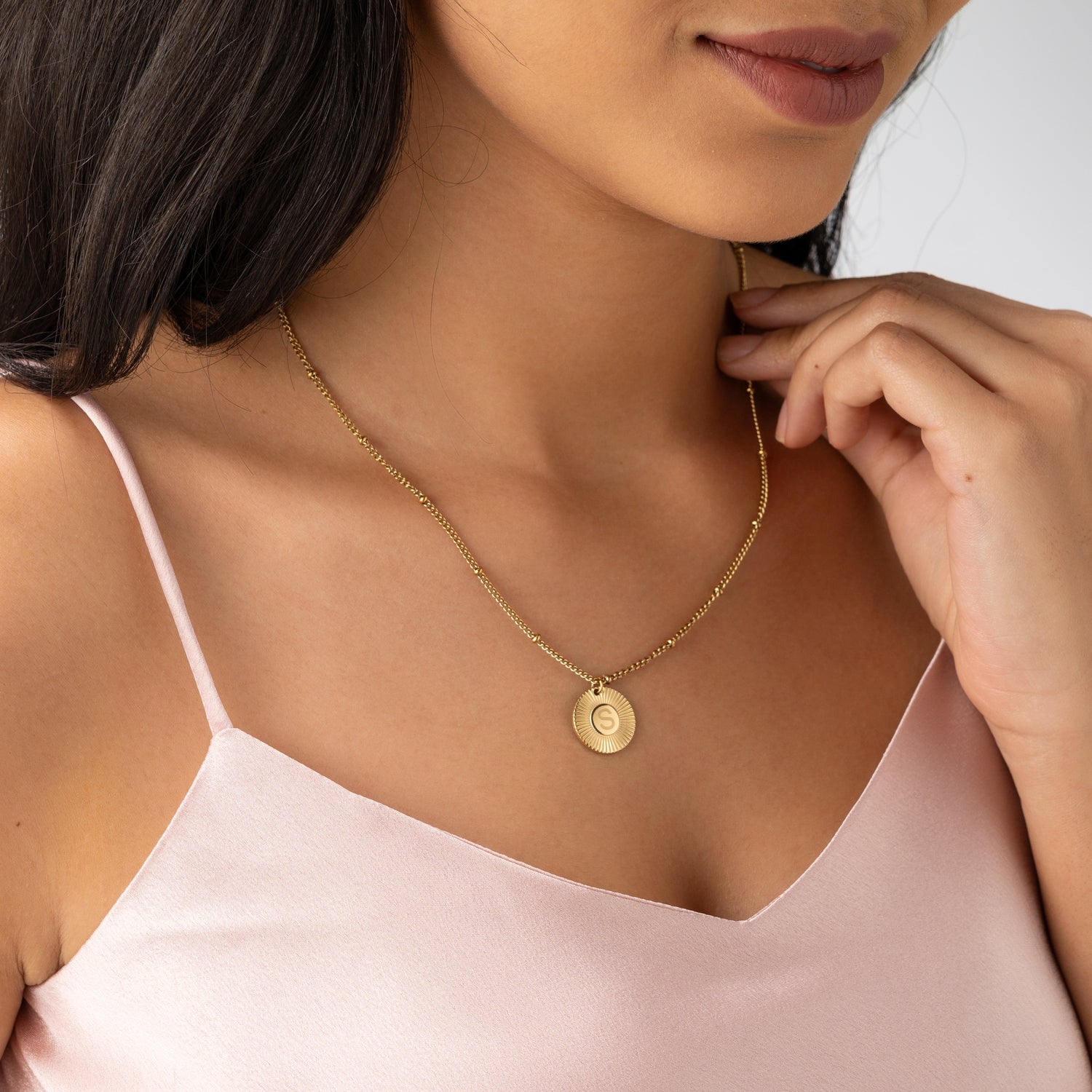 Sunshine Initial Pendant – Gold Personalized Necklace