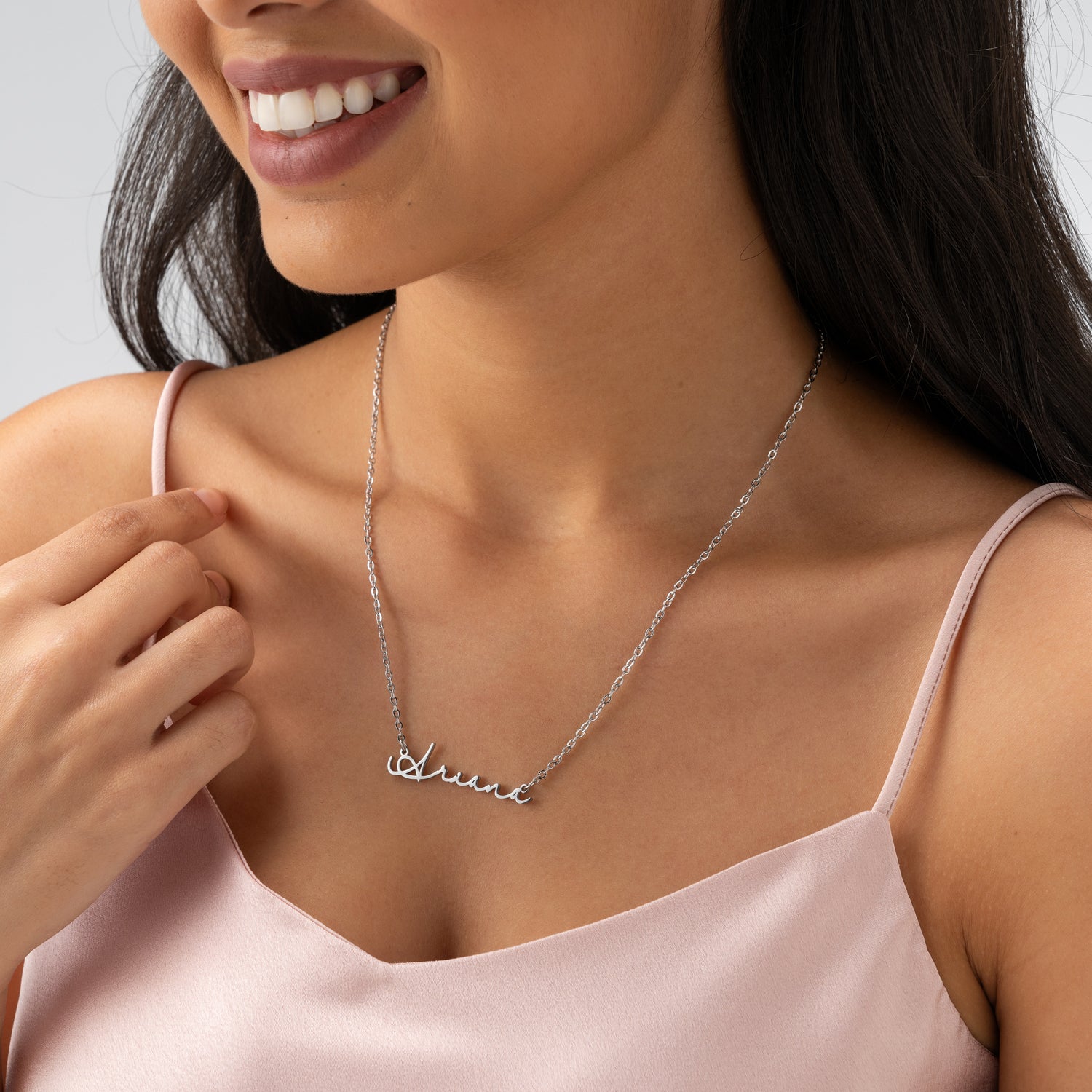 Horizontal Signature Name Necklace