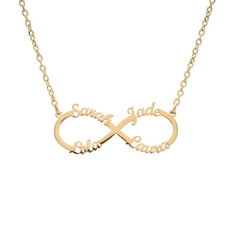 Custom 4 Names Infinity Sign Necklace