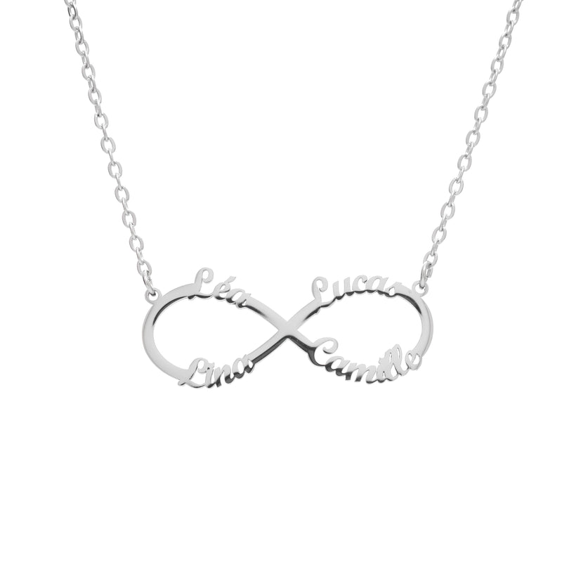 Custom 4 Names Infinity Sign Necklace