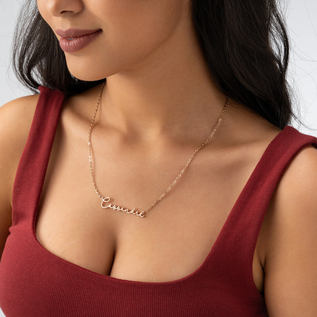 Signature Name Necklace – Horizontal Custom Script