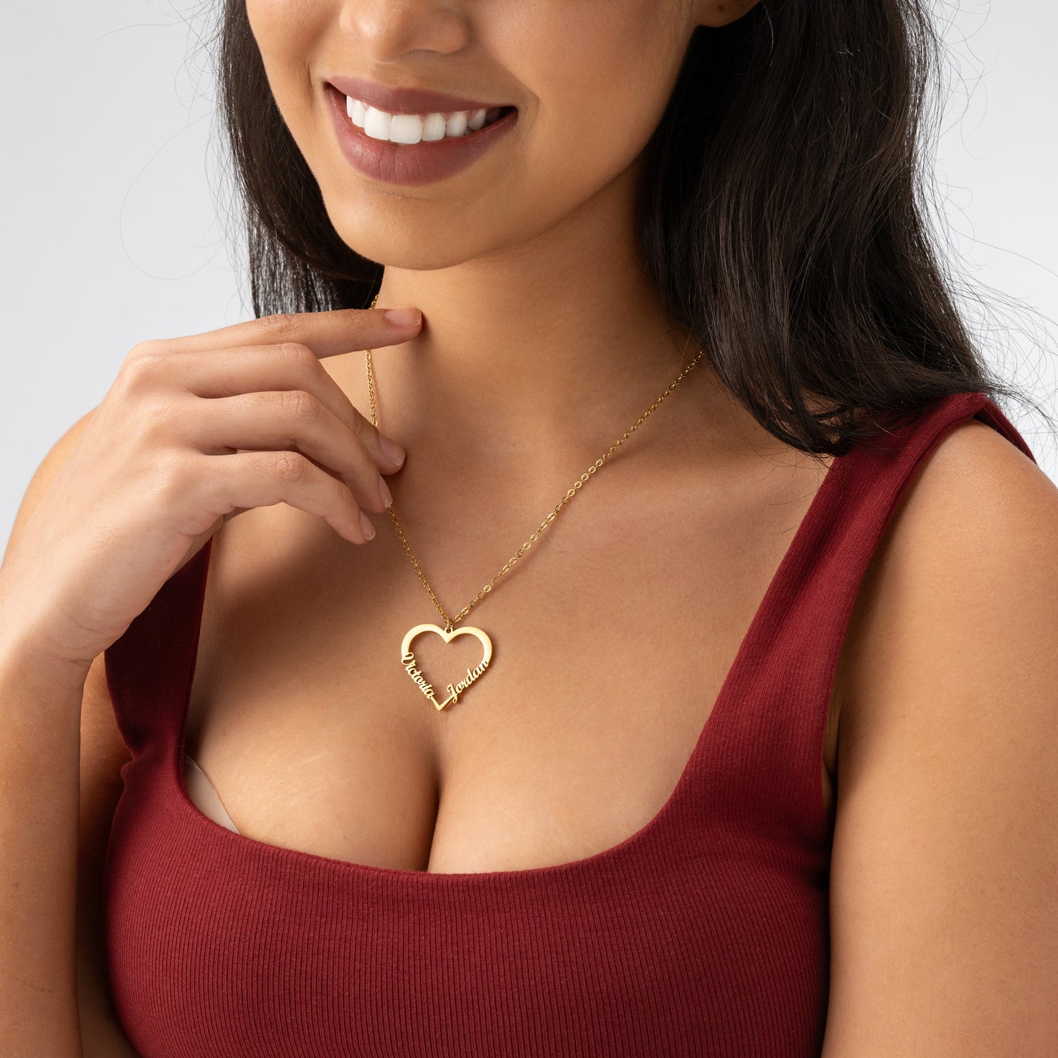 Heart Custom Necklace Two Names