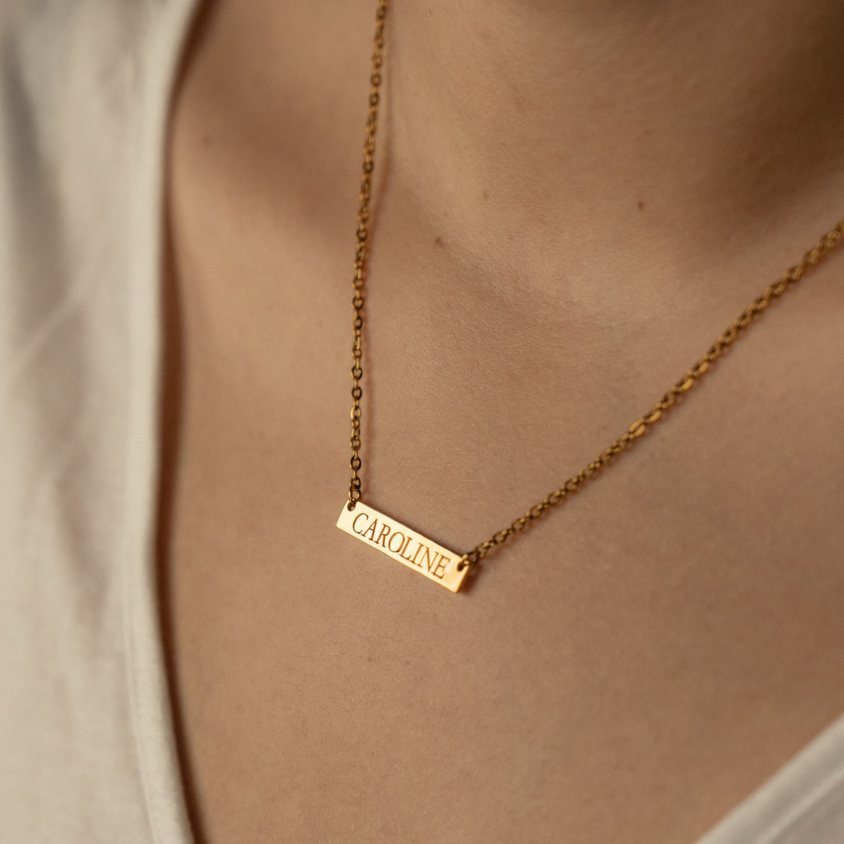 Personalized Engraved Bar Necklace