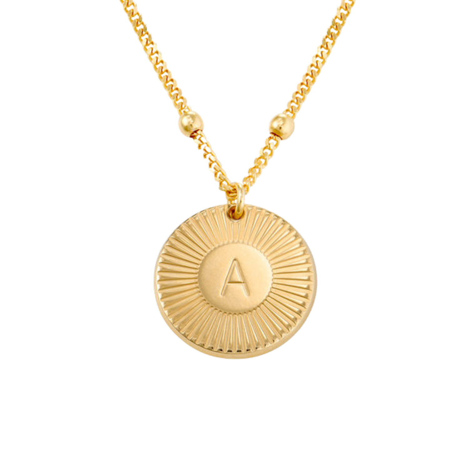 Sunshine Initial Pendant – Gold Personalized Necklace