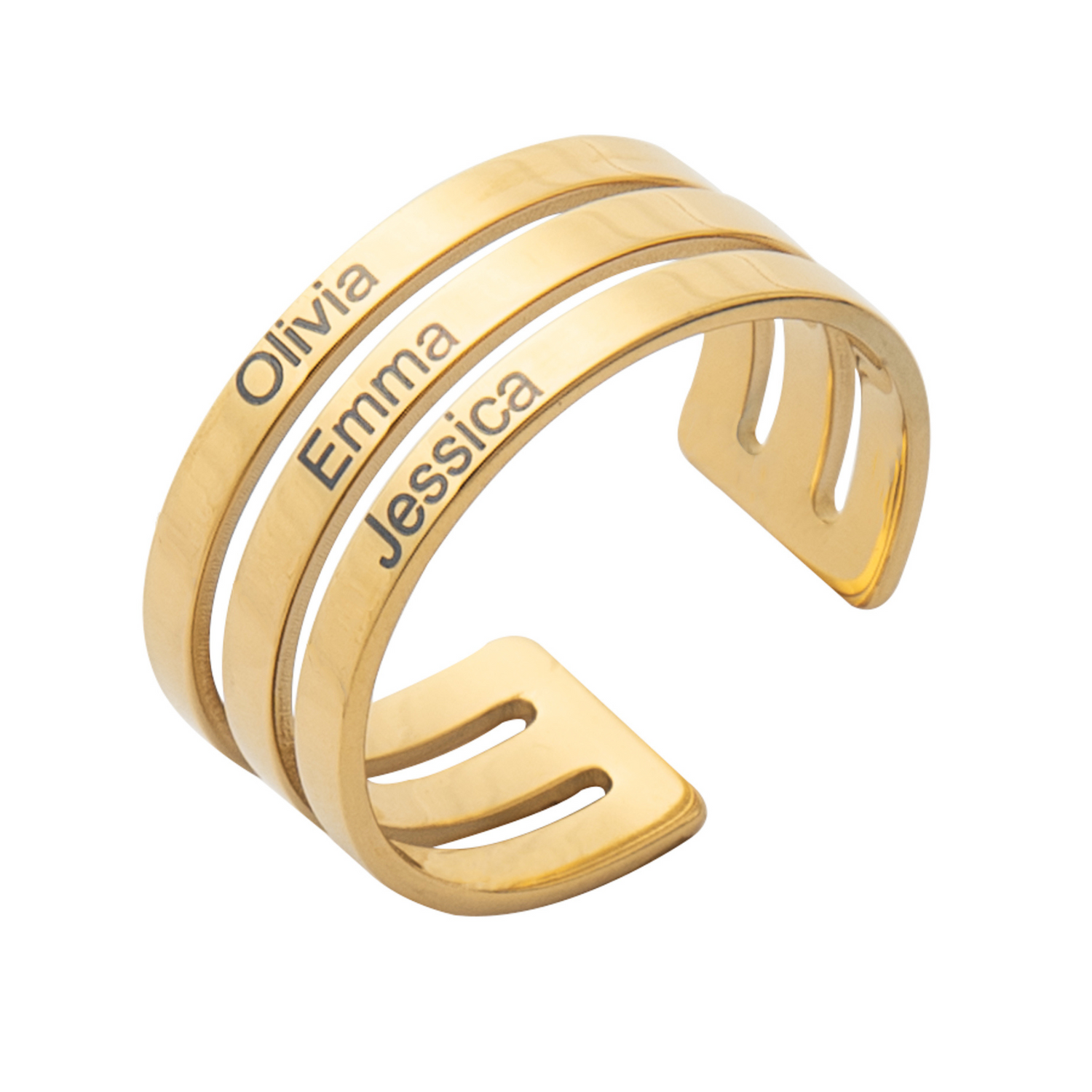 Personalized Three-Name Ring