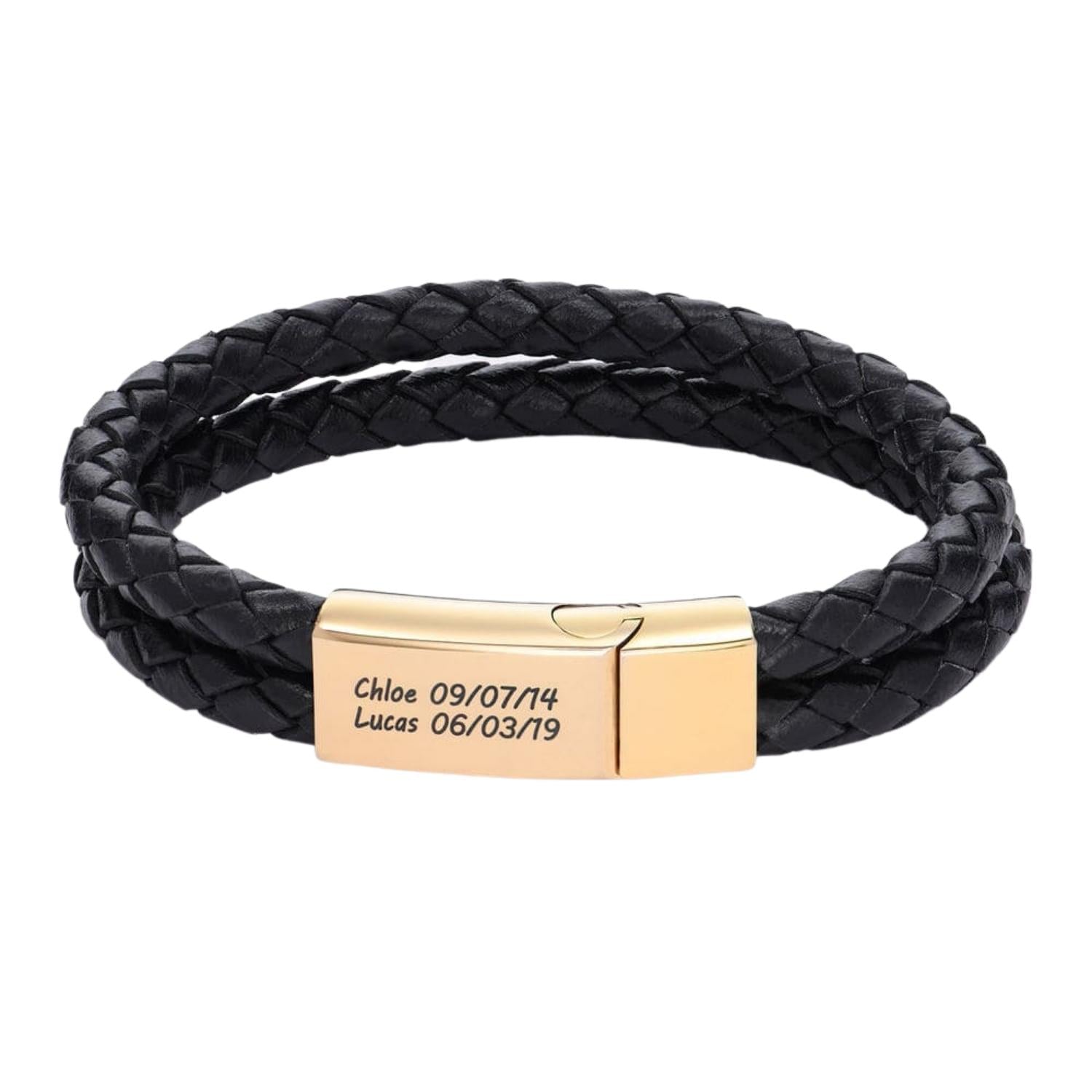Men’s Leather Plate Bracelet