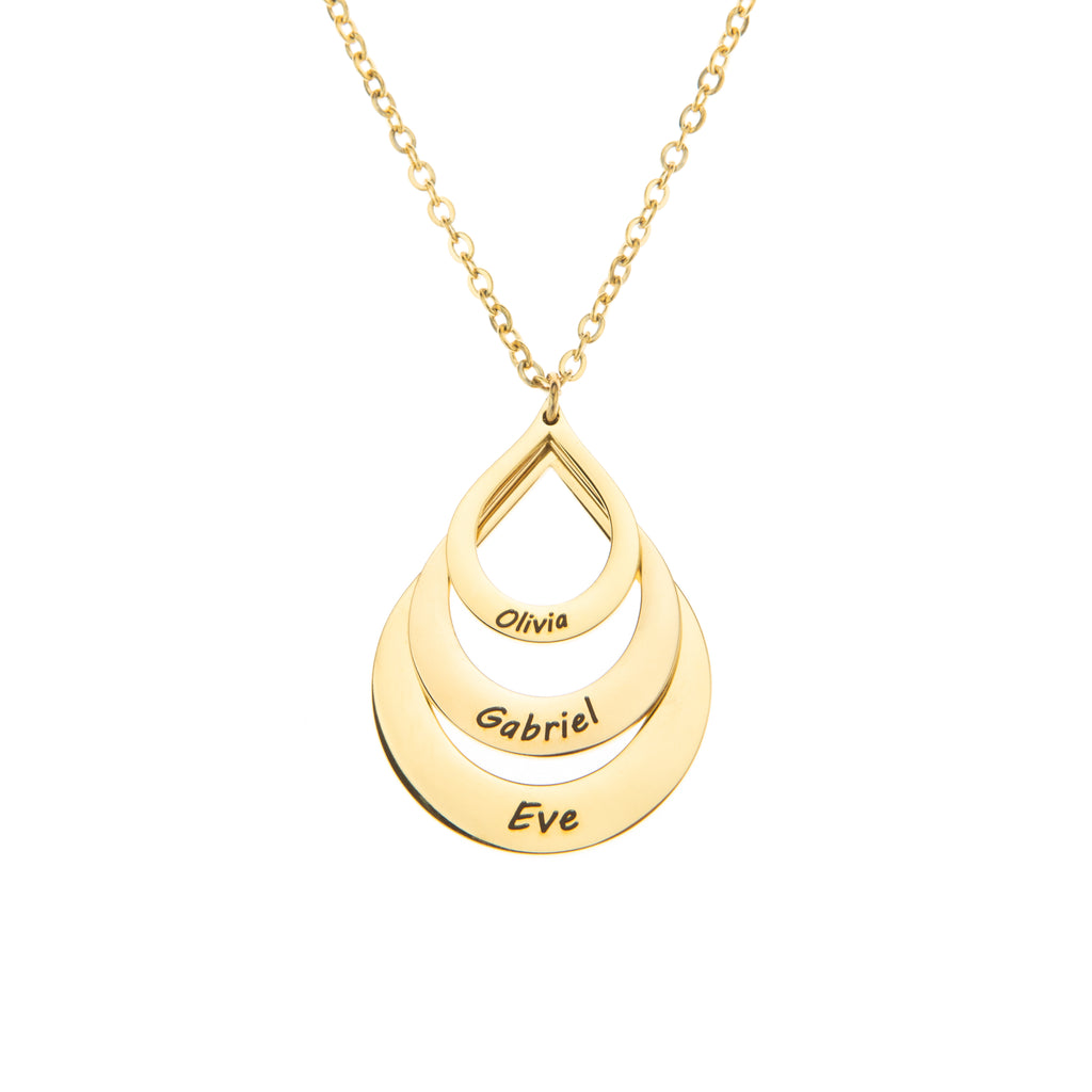 Personalized Teardrop Family Pendant Necklace