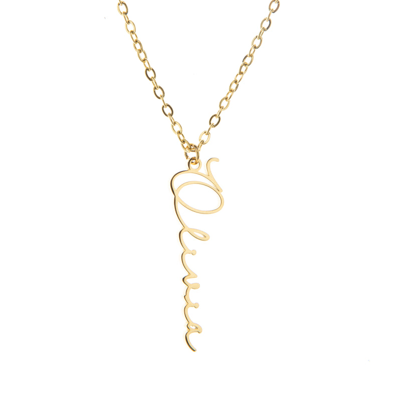 Personalized Vertical Signature Pendant Necklace