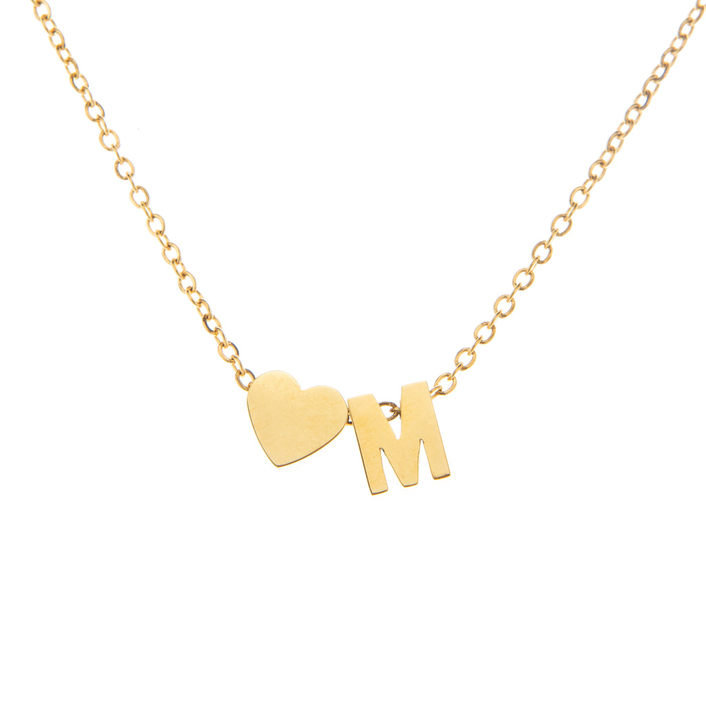 Personalized Initial Heart Pendant Necklace