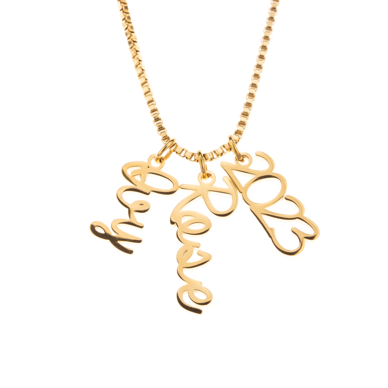 Collar con colgante cursivo vertical personalizado