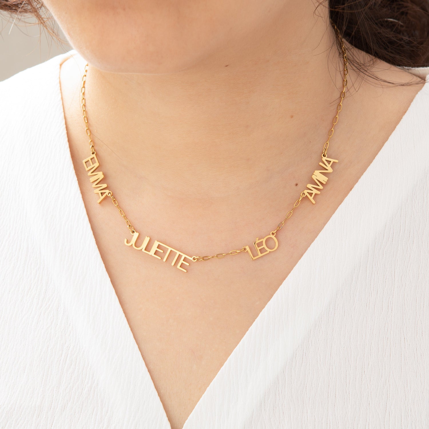 Capital Letter Multi-Name Necklace