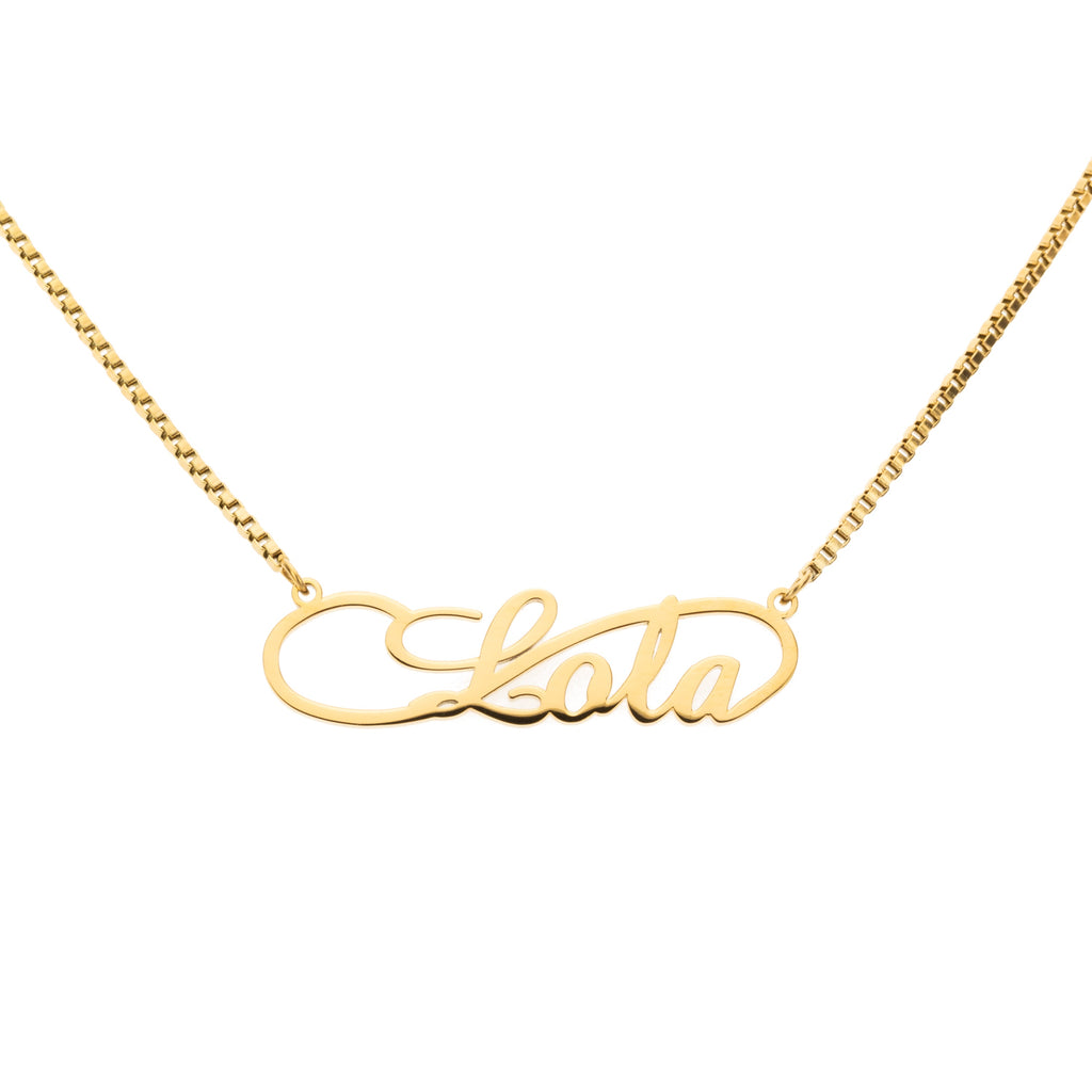 Infinite Name Necklace with Fine Link Chain