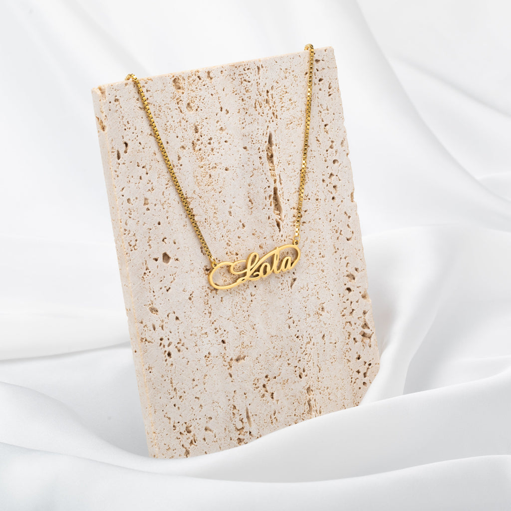 Infinite Name Necklace with Fine Link Chain