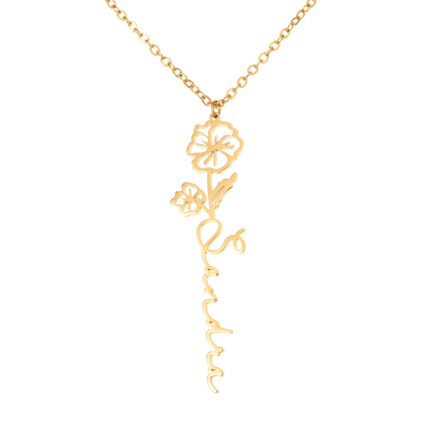 Collar con colgante de flores