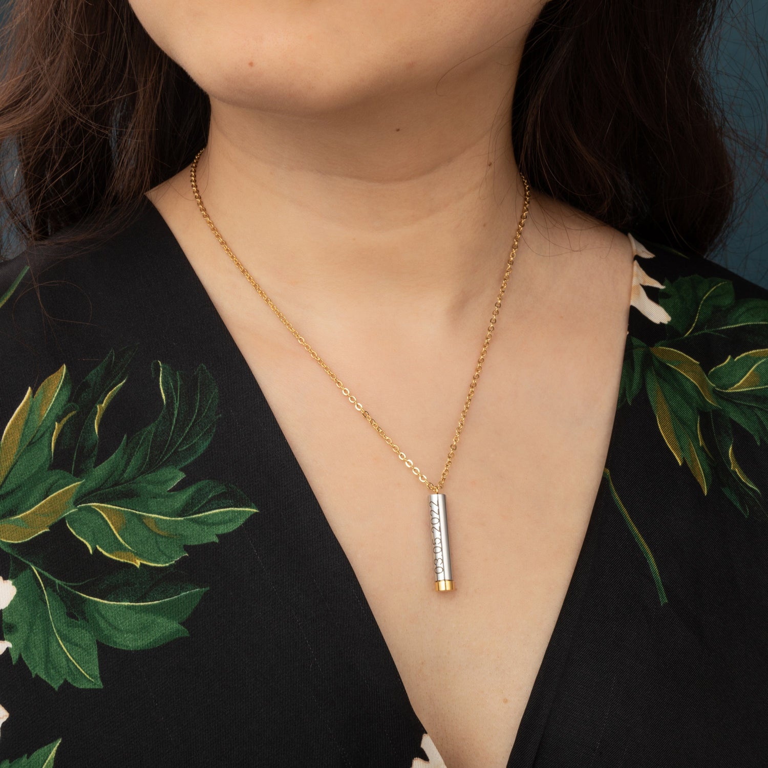 Collar colgante de doble tubo con mensaje oculto