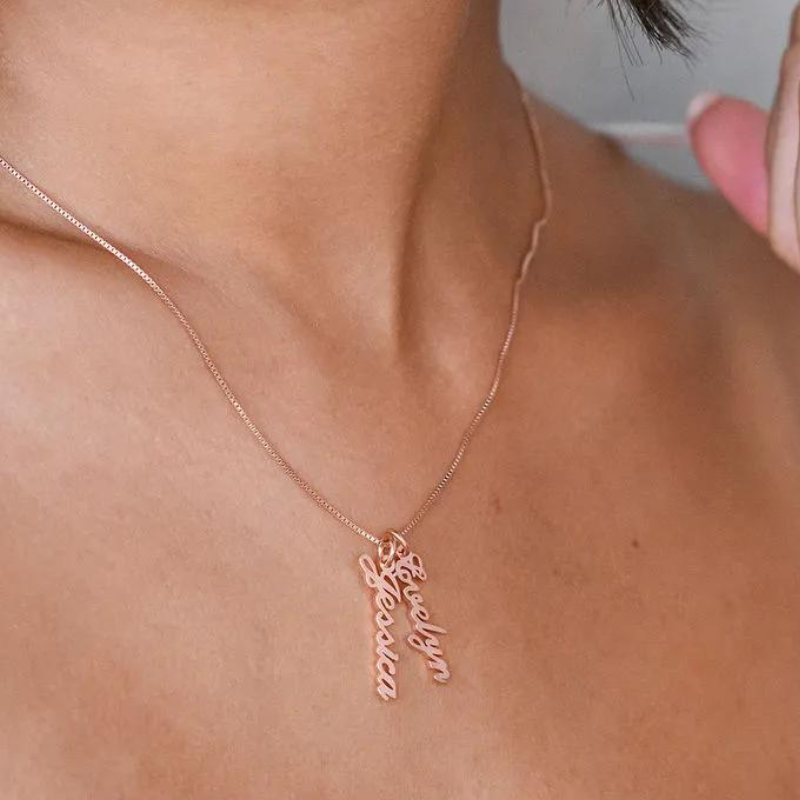 Personalized Vertical Signature Pendant Necklace