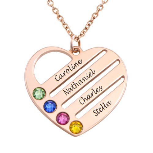 Family Heart Pendant with Engraved Names