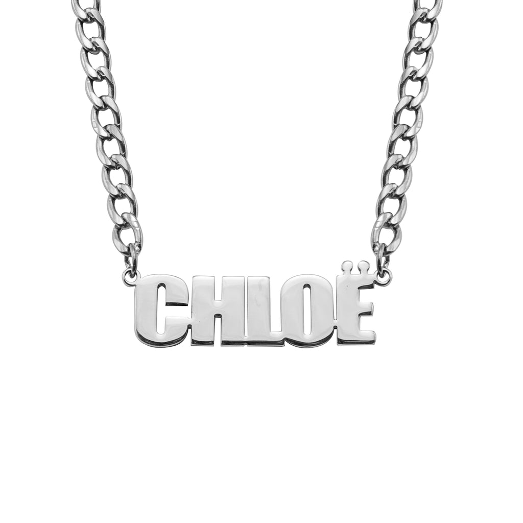 Personalized Necklace with Thick Chain