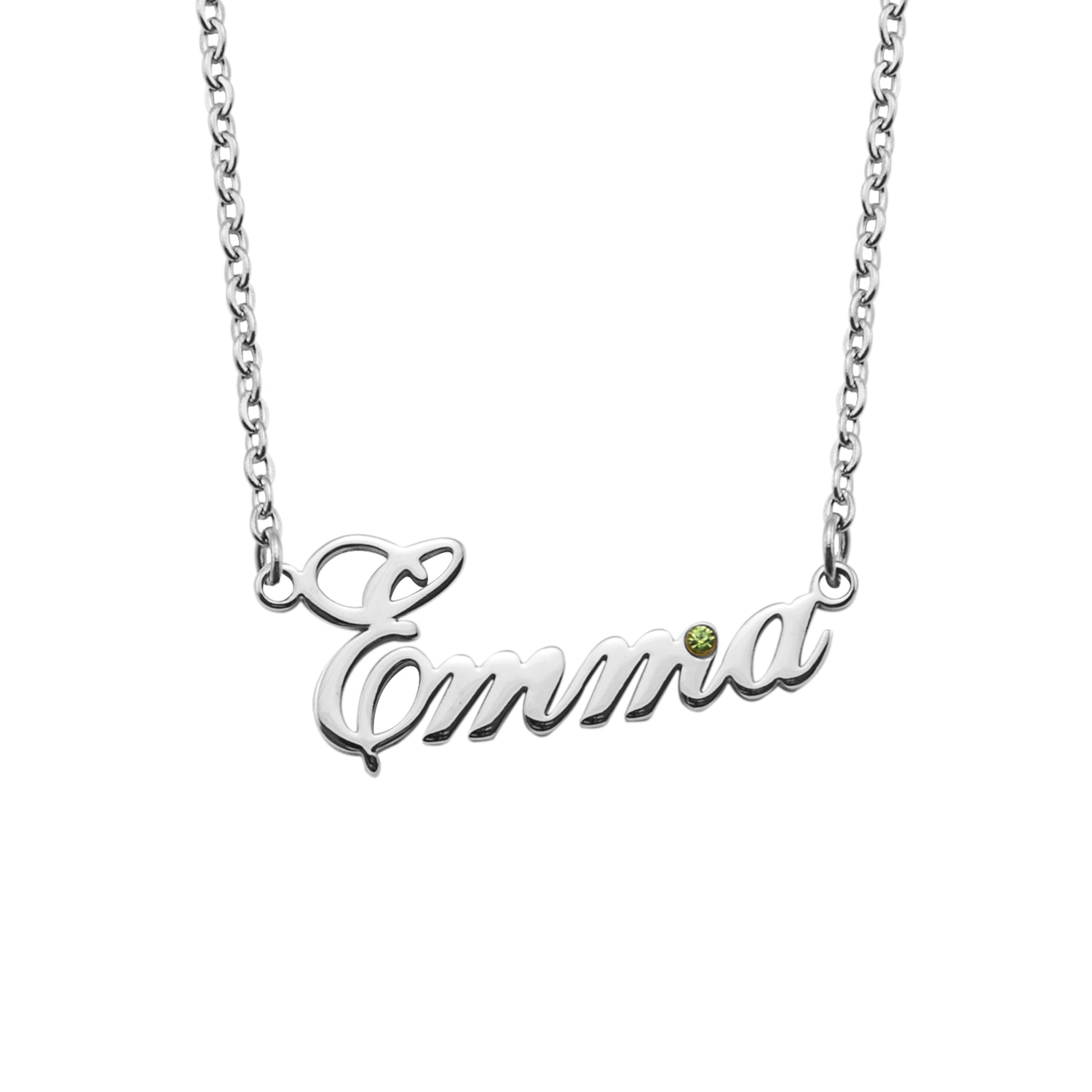 Name Necklace with Birthstone