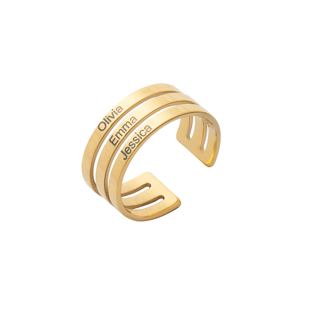 Personalized Three-Name Ring