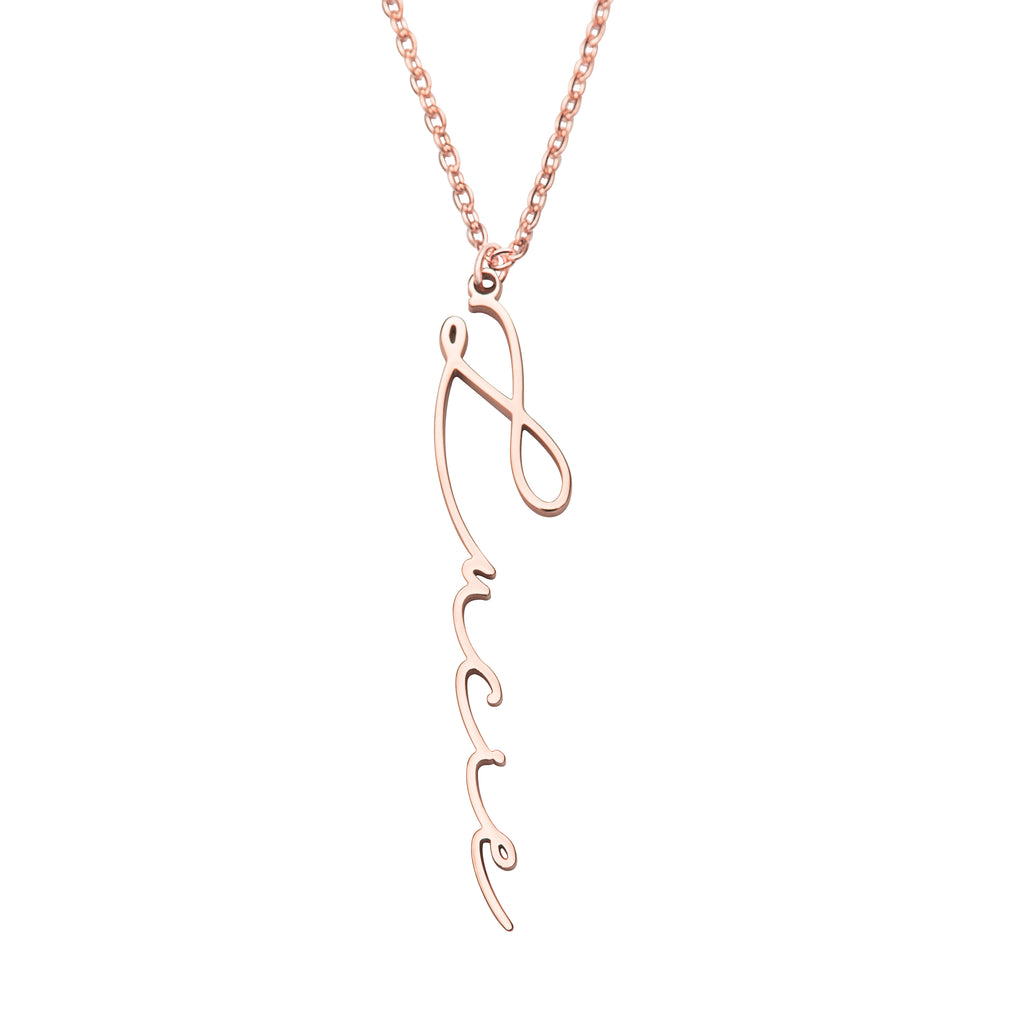 Personalized Vertical Signature Pendant Necklace