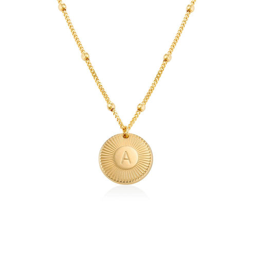 Sunshine Initial Pendant – Gold Personalized Necklace
