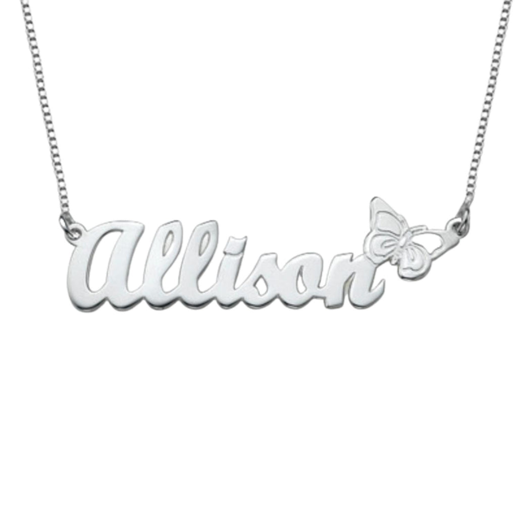 Teen Name Necklace with Butterfly