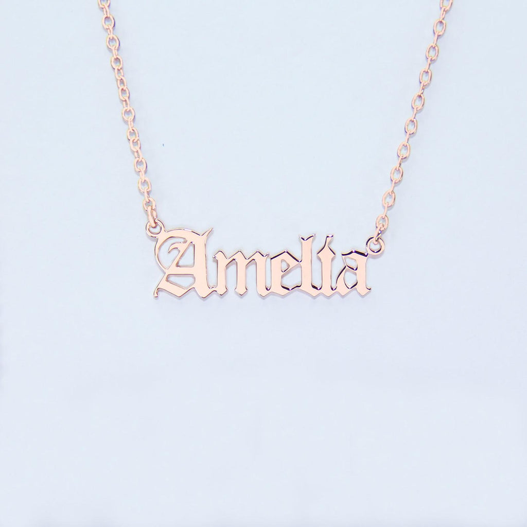 Offer Personalized Old English Name Necklace