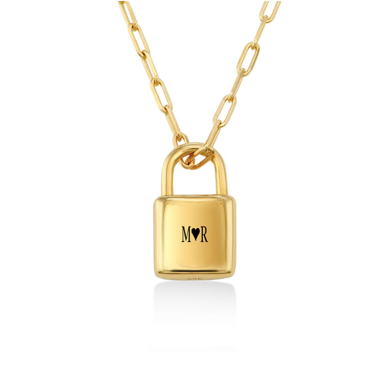 Personalized Lock Pendant Necklace