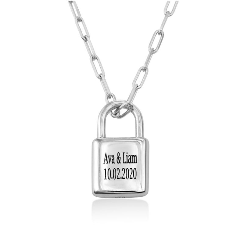 Personalized Lock Pendant Necklace