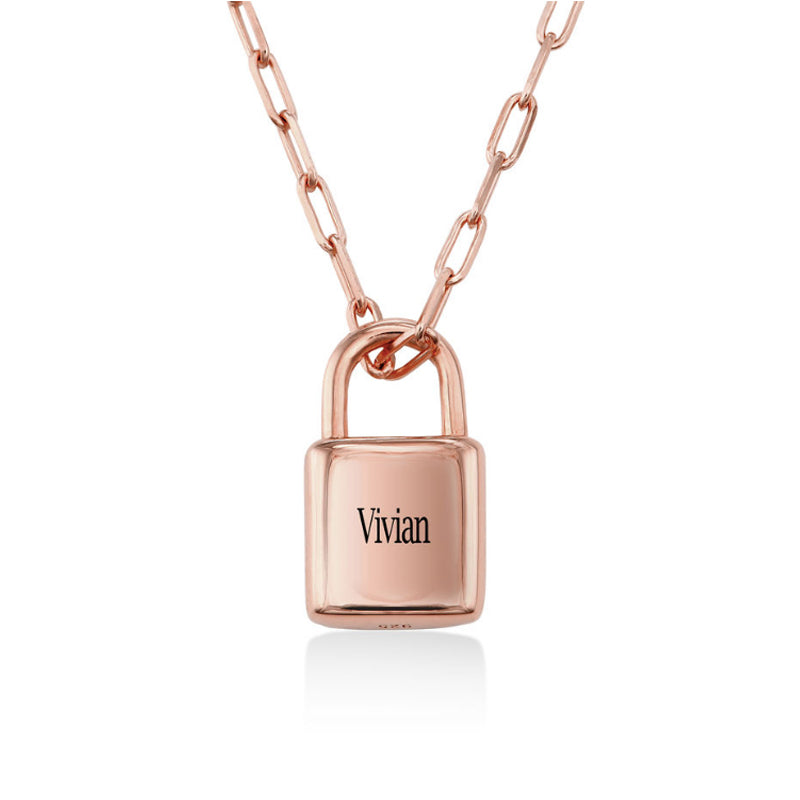 Personalized Lock Pendant Necklace